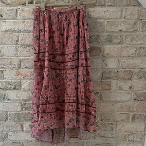 LoveShackFancy Pink Floral Skirt